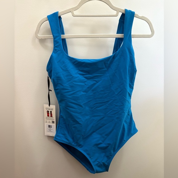 DreamSculpt® Square Neck Tank - Sapphire Blue Swimsuit - Picture 1 of 3